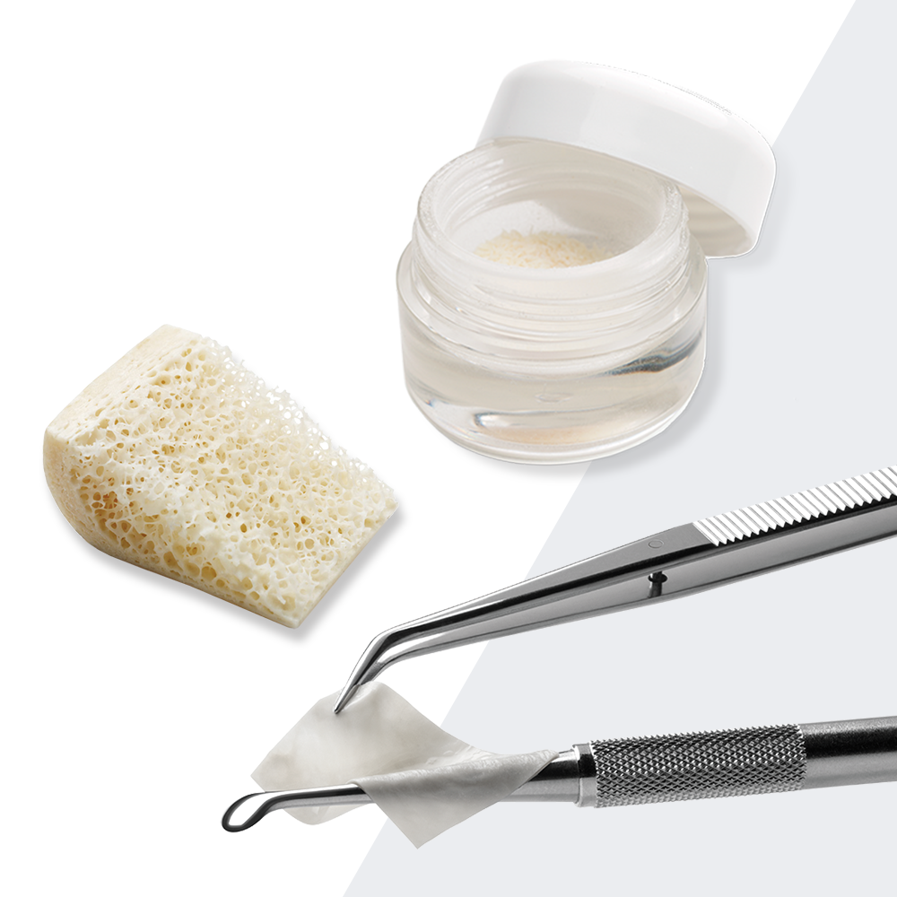 Assorted ZimVie Puros® Allograft products including particulate, block, and membrane grafting materials, designed for predictable bone regeneration and tissue support in dental implant procedures.
