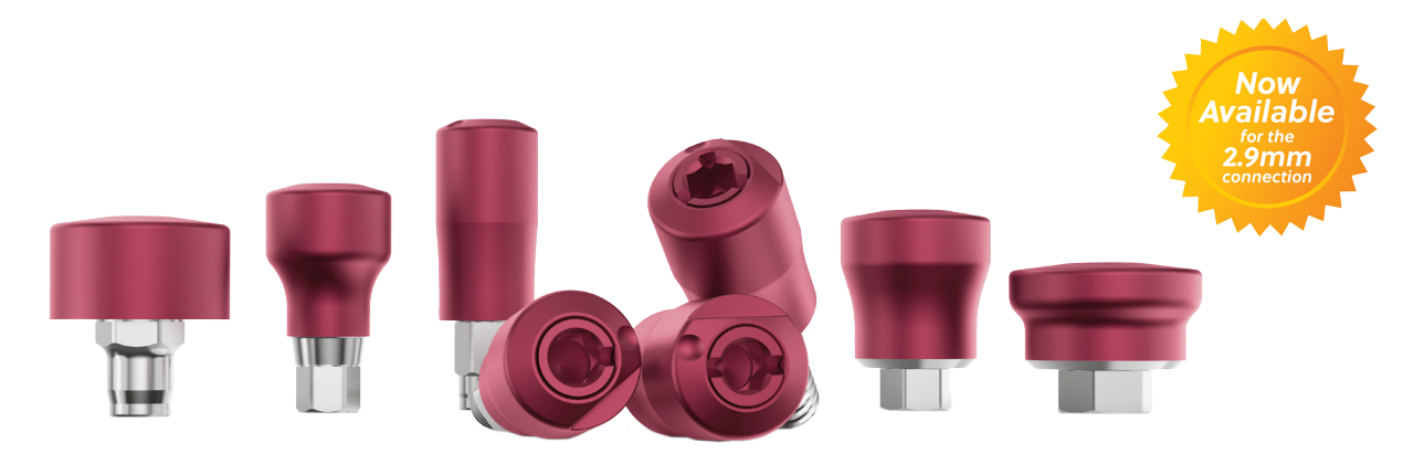 Lot Of 20 Titanium Healing Cap Concave Abutments – Internal Hex 2.42mm, 4.6mm Diameter, Mixed Heights (2-6mm) By Next