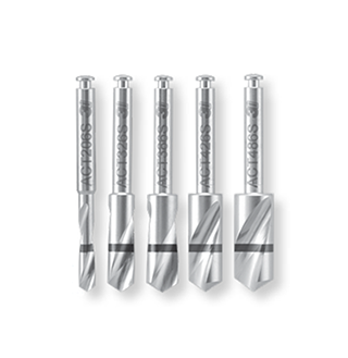 ZimVie ACT Twist Drills Informational graphic describing ACT Twist Drills. Features include a design based on standard ACT Drills, one laser mark indicating depths of 5.0 mm and 6.0 mm, depth marks that account for drill tip length to ensure precise drilling, and two cutting flutes at the 6.0 mm tip.